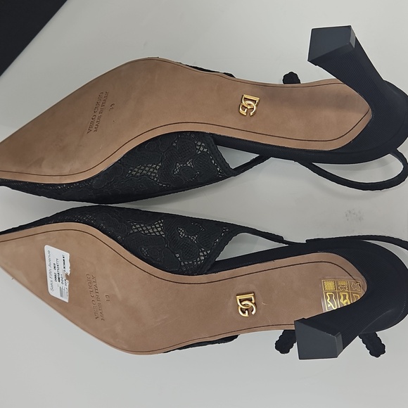 NWT! Dolce & Gabbana Pizzo Leo Lace 65MM Slingback Pumps Size 9 - Picture 14 of 16